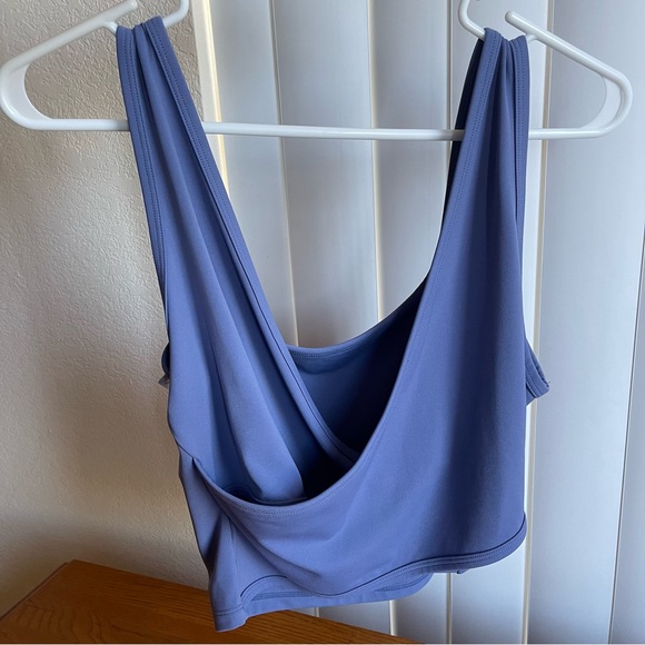 Short Story Cropped U-Neck Crossover Back Tank Top Size LP - Picture 4 of 8